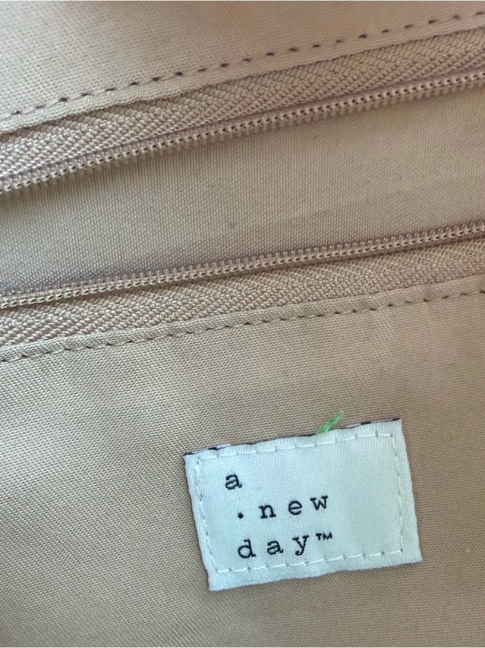 Oversized Woven Striped Tote/Beach Bag in Pink, Green & Tan - Picture 5 of 5